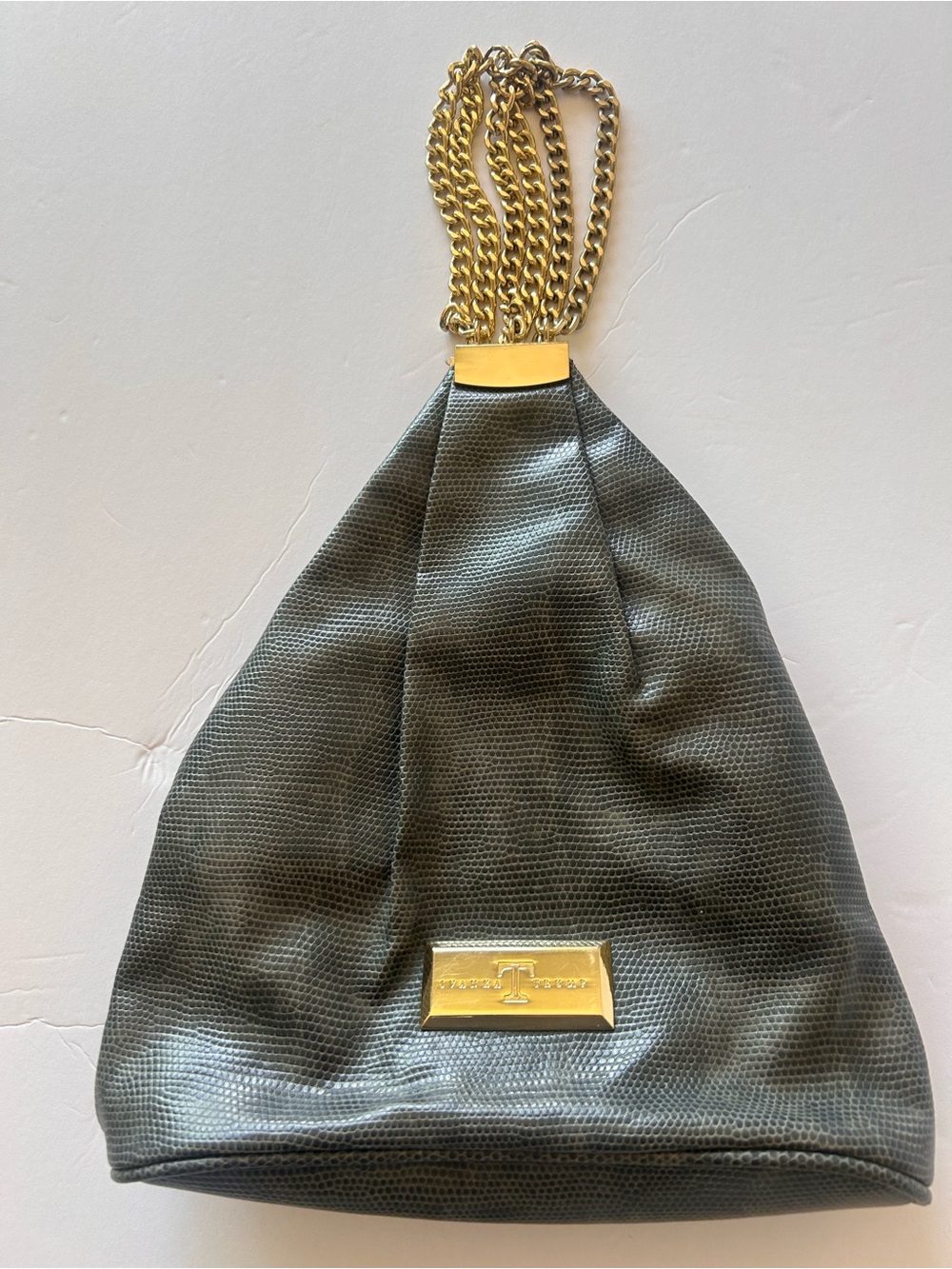 Ivanka Trump Dark Grey Mini Bag with Gold Chain Handle